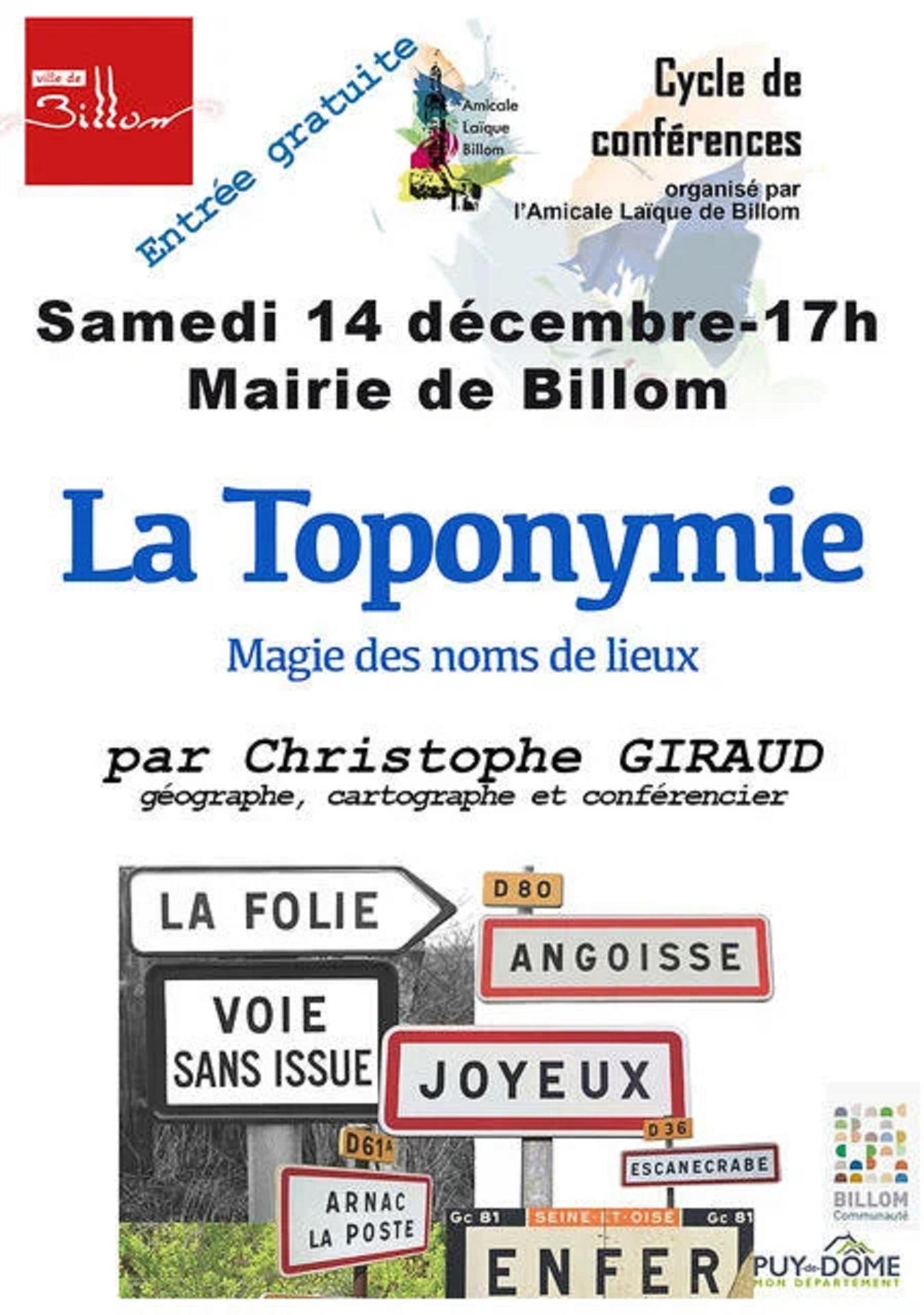 Affiche conf toponymie billom