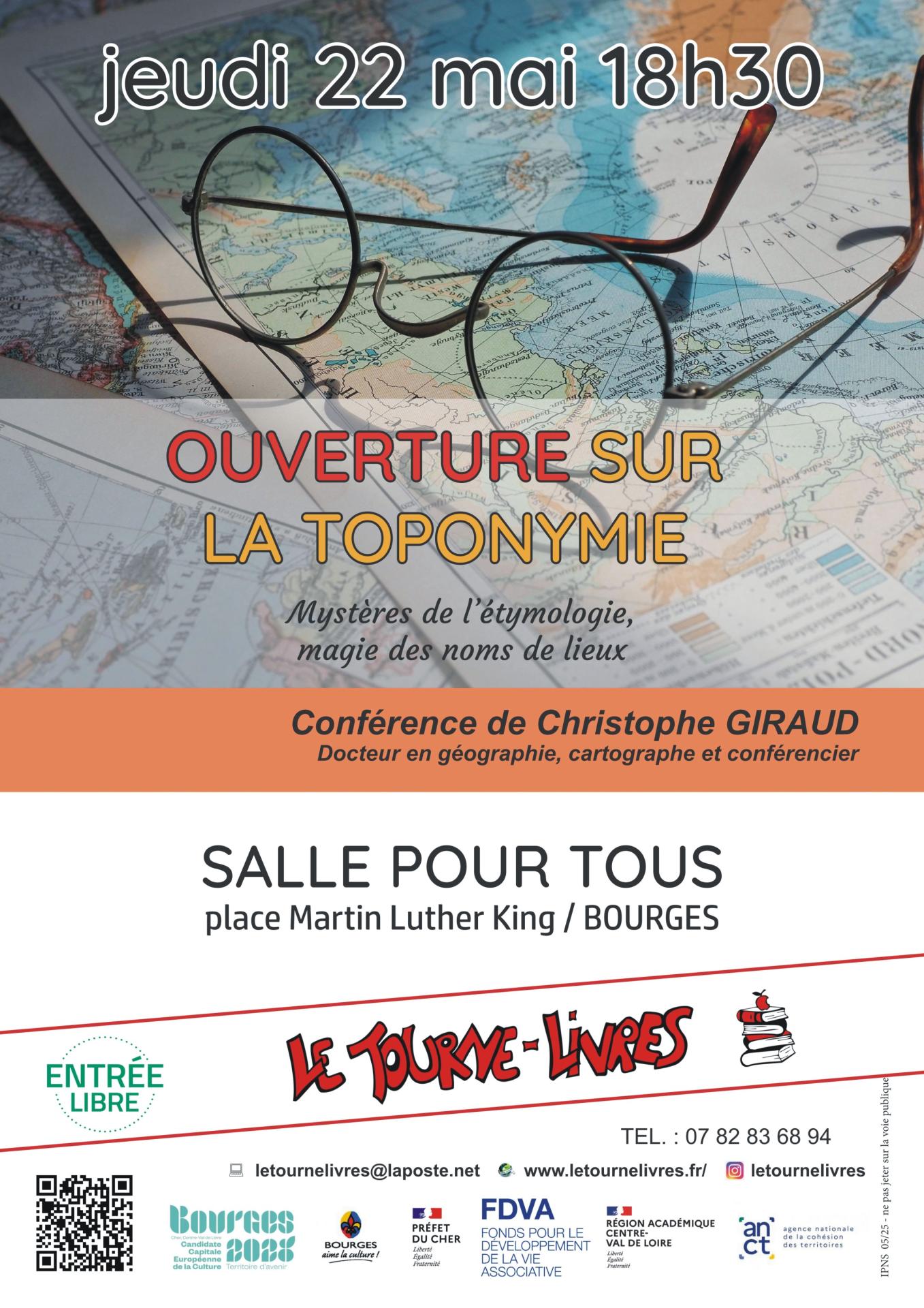 Affiche conference la toponymie tourne livres 1