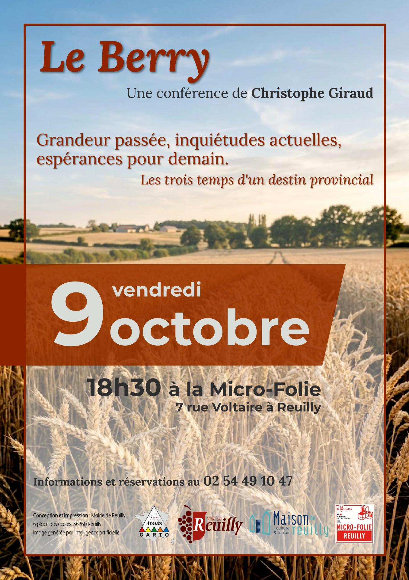 Affiche conference sur le berry